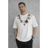 Erkek Baskılı T-shirt Kısa Kol Bisiklet Yaka Regular Fit Rahat Kalıp Günlük Tişört - Beyaz