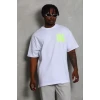 Erkek Baskılı T-shirt Kısa Kol Bisiklet Yaka Regular Fit Rahat Kalıp Günlük Tişört - Beyaz