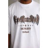 Erkek Baskılı T-shirt Kısa Kol Bisiklet Yaka Regular Fit Rahat Kalıp Günlük Tişört - Beyaz