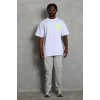Erkek Baskılı T-shirt Kısa Kol Bisiklet Yaka Regular Fit Rahat Kalıp Günlük Tişört - Beyaz