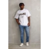 Erkek Baskılı T-shirt Kısa Kol Bisiklet Yaka Regular Fit Rahat Kalıp Günlük Tişört - Beyaz