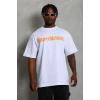 Erkek Baskılı T-shirt Kısa Kol Bisiklet Yaka Regular Fit Rahat Kalıp Günlük Tişört - Beyaz
