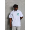 Erkek Baskılı T-shirt Kısa Kol Bisiklet Yaka Regular Fit Rahat Kalıp Günlük Tişört - Beyaz