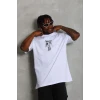 Erkek Baskılı T-shirt Kısa Kol Bisiklet Yaka Regular Fit Rahat Kalıp Günlük Tişört - Beyaz