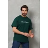 Erkek Baskılı T-shirt Kısa Kol Bisiklet Yaka Regular Fit Rahat Kalıp Günlük Tişört - Çağla Yeşili