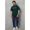 Erkek Baskılı T-shirt Kısa Kol Bisiklet Yaka Regular Fit Rahat Kalıp Günlük Tişört - Çağla Yeşili