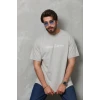 Erkek Baskılı T-shirt Kısa Kol Bisiklet Yaka Regular Fit Rahat Kalıp Günlük Tişört - Gri
