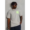 Erkek Baskılı T-shirt Kısa Kol Bisiklet Yaka Regular Fit Rahat Kalıp Günlük Tişört - Gri