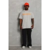 Erkek Baskılı T-shirt Kısa Kol Bisiklet Yaka Regular Fit Rahat Kalıp Günlük Tişört - Gri