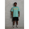 Erkek Baskılı T-shirt Kısa Kol Bisiklet Yaka Regular Fit Rahat Kalıp Günlük Tişört - Mint Yeşili