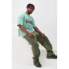 Erkek Baskılı T-shirt Kısa Kol Bisiklet Yaka Regular Fit Rahat Kalıp Günlük Tişört - Mint Yeşili