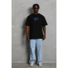 Erkek Baskılı T-shirt Kısa Kol Bisiklet Yaka Regular Fit Rahat Kalıp Günlük Tişört - Siyah