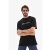Erkek Baskılı T-shirt Kısa Kol Bisiklet Yaka Regular Fit Rahat Kalıp Günlük Tişört - Siyah