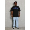 Erkek Baskılı T-shirt Kısa Kol Bisiklet Yaka Regular Fit Rahat Kalıp Günlük Tişört - Siyah