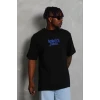 Erkek Baskılı T-shirt Kısa Kol Bisiklet Yaka Regular Fit Rahat Kalıp Günlük Tişört - Siyah