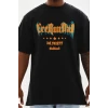 Erkek Baskılı T-shirt Kısa Kol Bisiklet Yaka Regular Fit Rahat Kalıp Günlük Tişört - Siyah