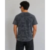 Erkek Batik Desenli Tişört Bisiklet Yaka Kısa Kol Regular Fit T-shirt - Füme