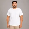 Erkek Battal Big Size Basic Tişört Bisiklet Yaka Rahat Kalıp T-shirt - Beyaz