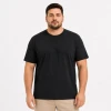 Erkek Battal Big Size Basic Tişört Bisiklet Yaka Rahat Kalıp T-shirt - Siyah
