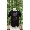 Erkek Bisiklet Yaka Kedi Baskılı Süprem T-shirt