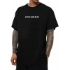 Erkek Bisiklet Yaka Kısa Kol Baskılı T-shirt - Siyah