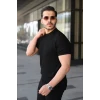 Erkek Bisiklet Yaka Petek Dokulu Kısa Kollu Triko Tişört