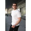 Erkek Bisiklet Yaka Petek Dokulu Kısa Kollu Triko Tişört