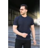 Erkek Bisiklet Yaka Petek Dokulu Kısa Kollu Triko Tişört