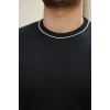 Erkek Bisiklet Yaka Ribanalı Kısa Kollu Tshirt