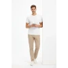 Erkek Bisiklet Yaka Tişört Regular Kalıp Basic Pamuklu Günlük Kullanım T-shirt - Beyaz