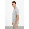 Erkek Bisiklet Yaka Tişört Regular Kalıp Basic Pamuklu Günlük Kullanım T-shirt - Gri