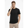Erkek Bisiklet Yaka Tişört Regular Kalıp Basic Pamuklu Günlük Kullanım T-shirt - Siyah