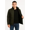 Erkek Bomber Mont Ceket – Su İtici Kumaş, Kapitone Astarlı, Fermuarlı, Kışlık - Haki