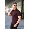 Erkek Çizgi Detaylı Yakalı Triko Tişört