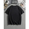 Erkek Dağ Grafikli Tişört, Yaz Için Büyük Beden Rahat T-shirt - Siyah
