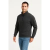 Erkek Dik Yaka Sweatshirt Dik Yaka Yarım Fermuarlı 3 İplik Şardonlu Pamuk Kumaş - Antrasit