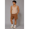 Erkek Dokuma Kumaş Cepli Bağcıklı Regular Fit Yazlık Şort - Kahverengi