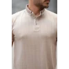 Erkek Düğme Yakalı Jakar Kumaş Kısa Kollu Tişört
