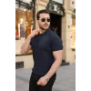 Erkek Düğmeli Yaka Kısa Kollu Triko Tişört