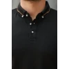 Erkek Düğmeli Yaka Waffle Kumaş Kısa Kollu Tişört