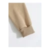 Erkek Düz Kapüşonlu Sweat - Bej