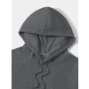 Erkek Düz Kapüşonlu Sweat - Füme