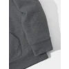 Erkek Düz Kapüşonlu Sweat - Füme