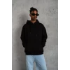 Erkek Düz Kapüşonlu Sweat - Siyah