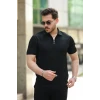 Erkek Fermuarlı Yakalı Kısa Kollu Tshirt