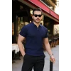 Erkek Fermuarlı Yakalı Kısa Kollu Tshirt