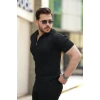 Erkek Fermuarlı Yakalı Kısa Kollu Tshirt
