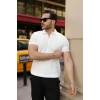 Erkek Fermuarlı Yakalı Kısa Kollu Tshirt