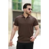 Erkek Fermuarlı Yakalı Kısa Kollu Tshirt
