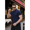 Erkek Fermuarlı Yakalı Kısa Kollu Tshirt